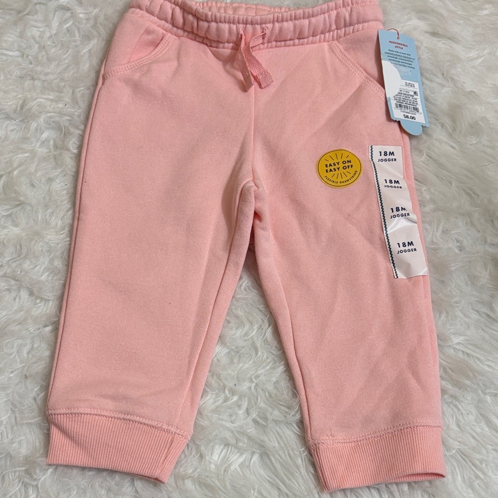 NWT Cat & Jack Light Pink Joggers Size 18M
